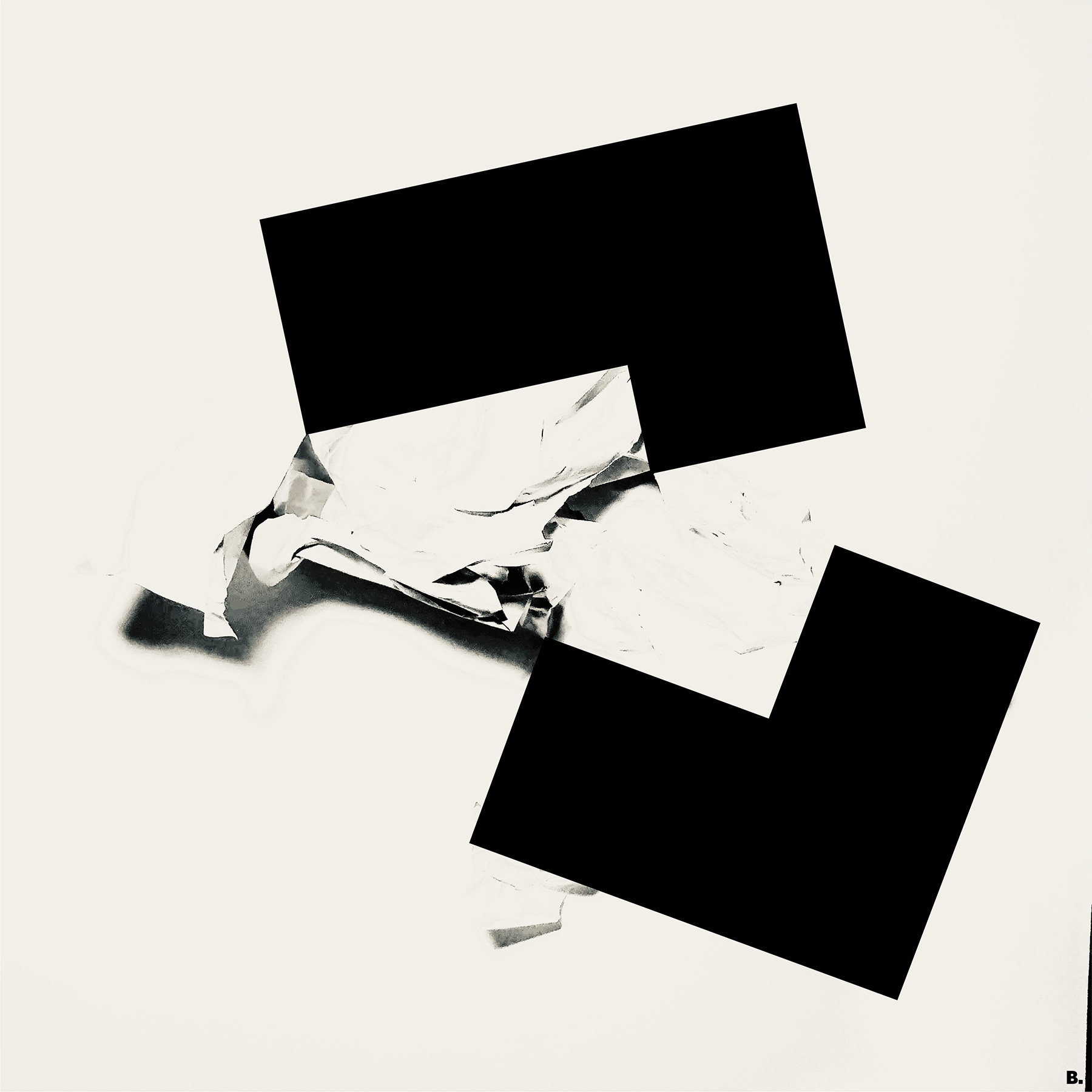 Composition graphique en noir sur photographie - art collage numérique par Bruno Bartkowiak