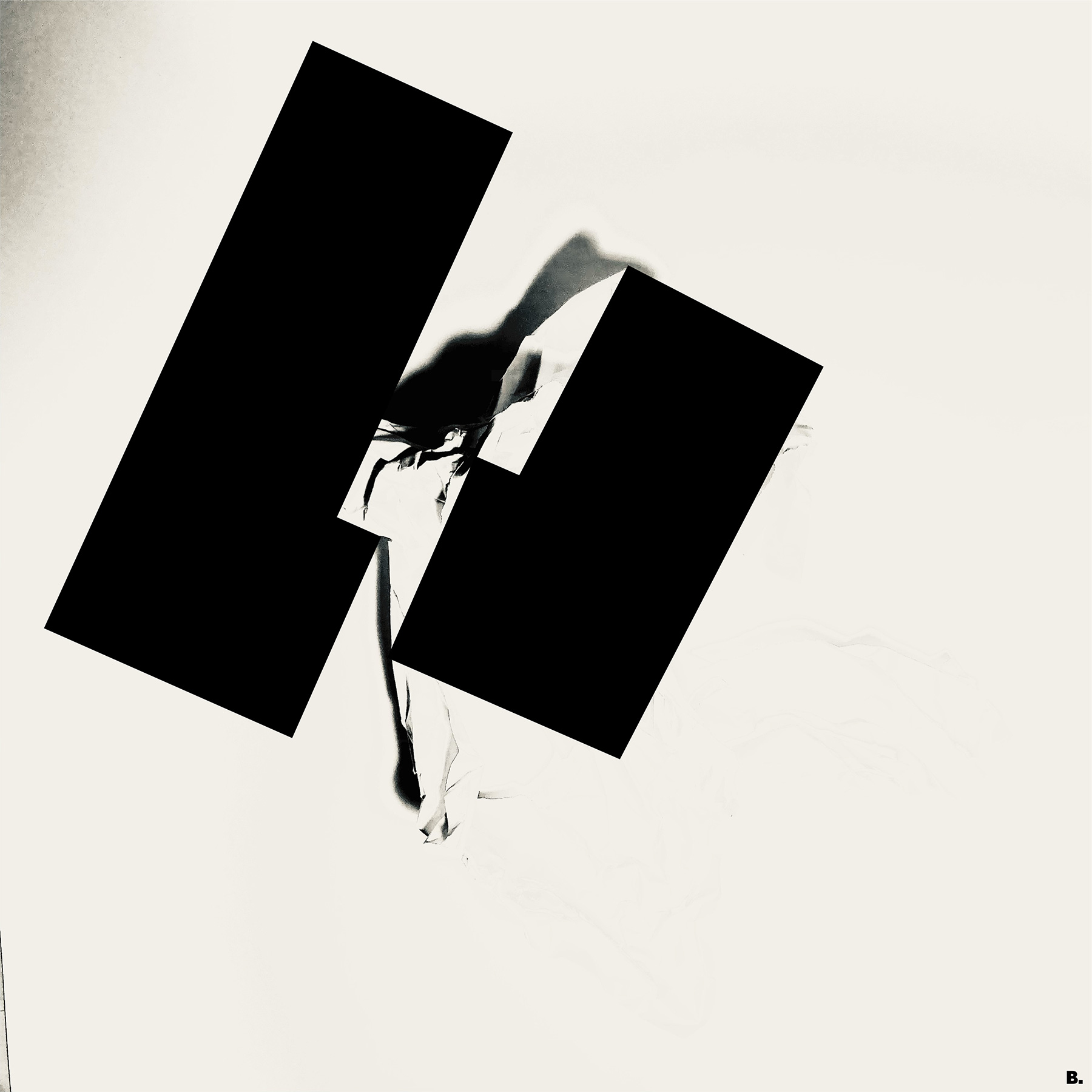 Composition graphique en noir sur photographie - collage numérique par Bruno Bartkowiak