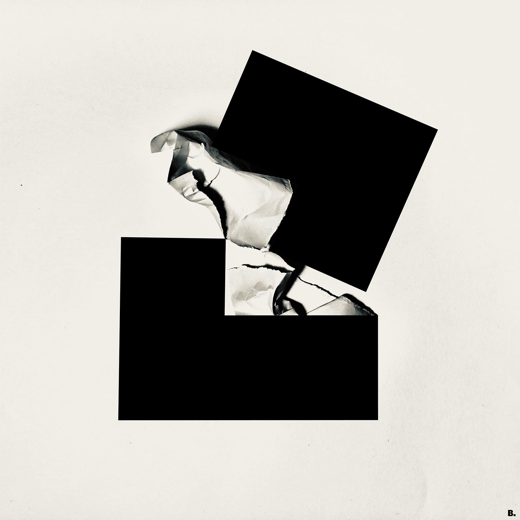 Composition graphique en noir sur photographie, par Bruno Bartkowiak.