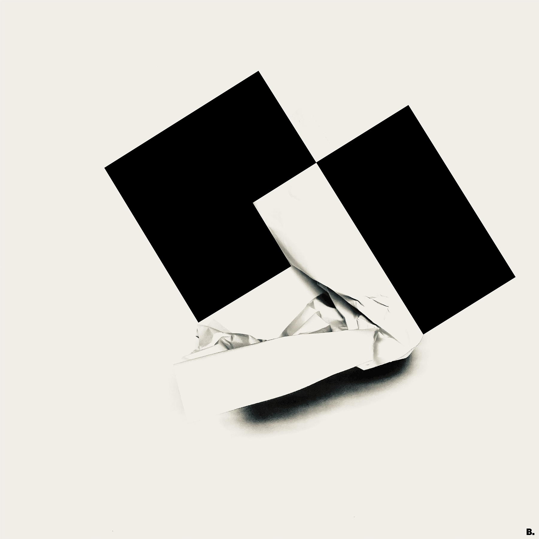 Composition graphique en noir sur photographie, par Bruno Bartkowiak