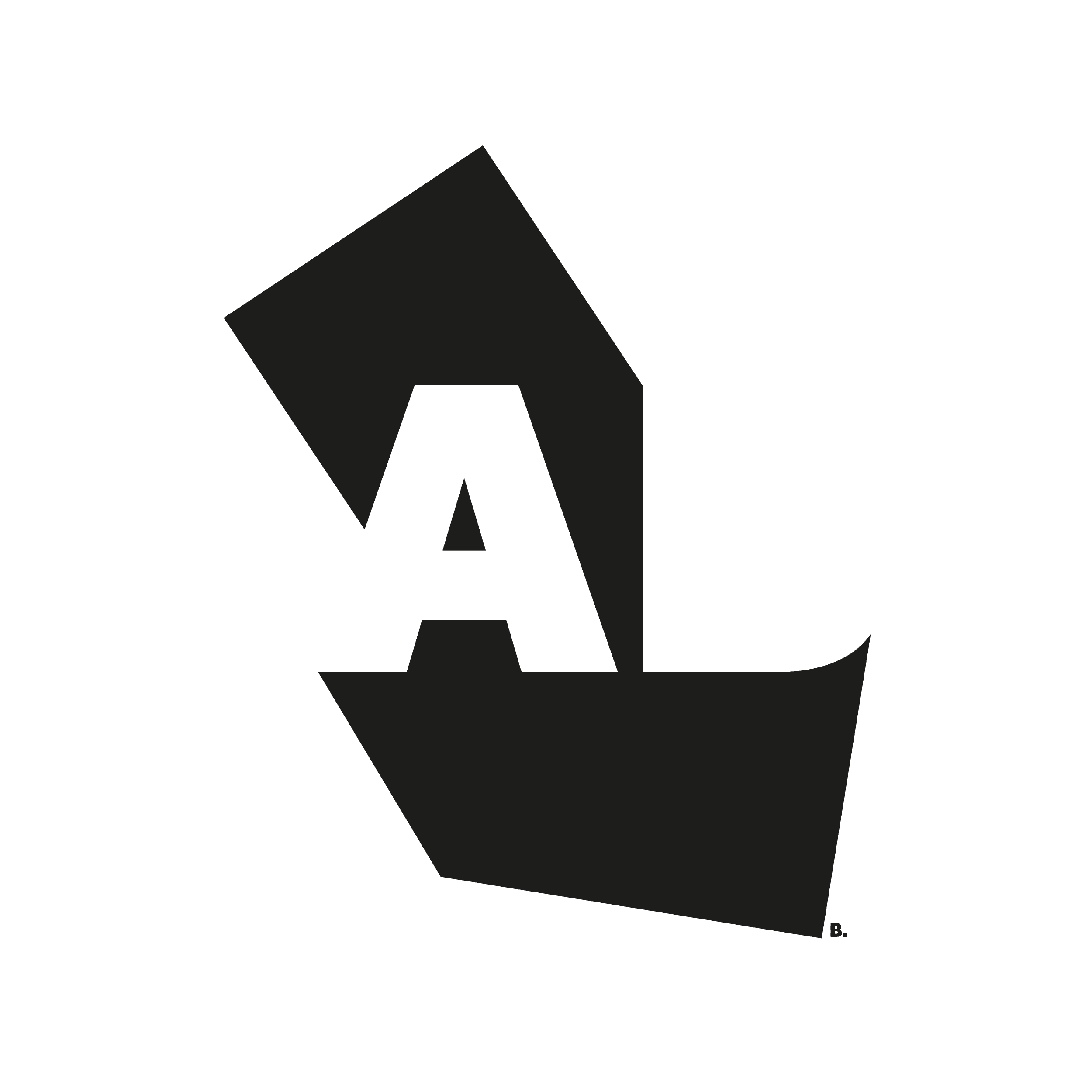 Composition typo et graphique en blanc sur noir sur blanc, par Bruno Bartkowiak